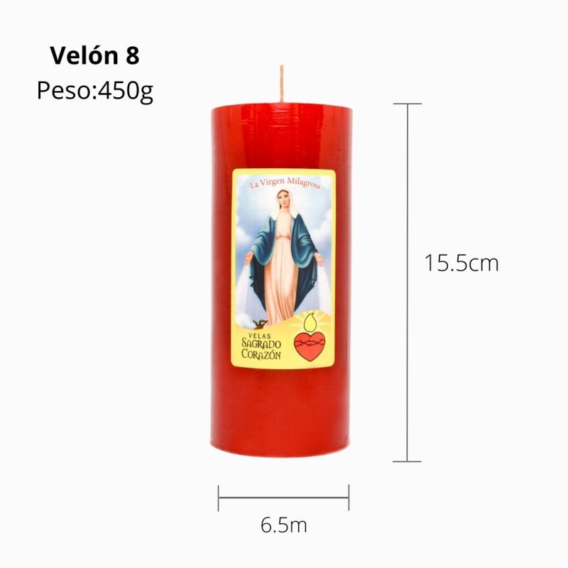 6 velones 15CM