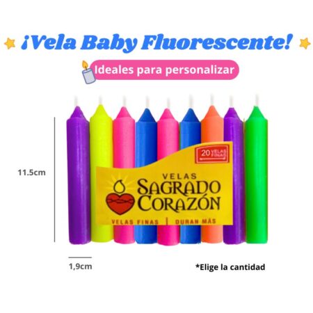 Vela Baby Fluorescente