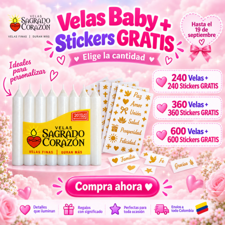 Vela Baby Blanca ¡PROMO!