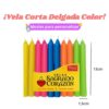 Vela Corta Delgada Fluoresencte x10