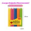 Vela Larga delgada fluorescente x10