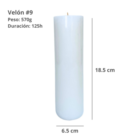 Velón #9 Blanco Sin Etiqueta