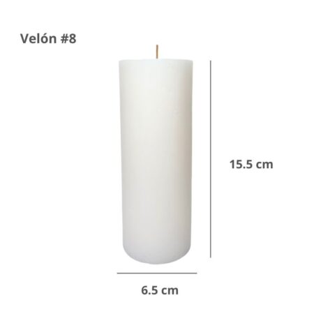 Velón #8 Blanco Sin Etiqueta