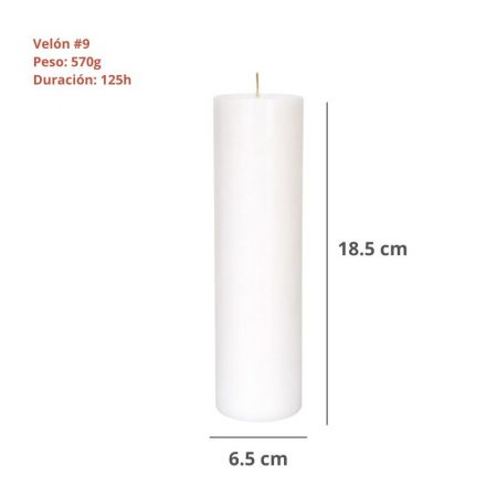 Velón #9 Blanco Sin Etiqueta