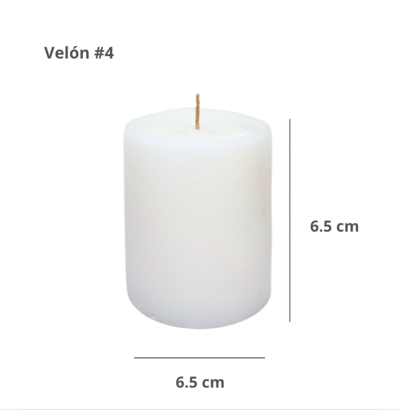 Velón #4 Blanco Sin Etiqueta