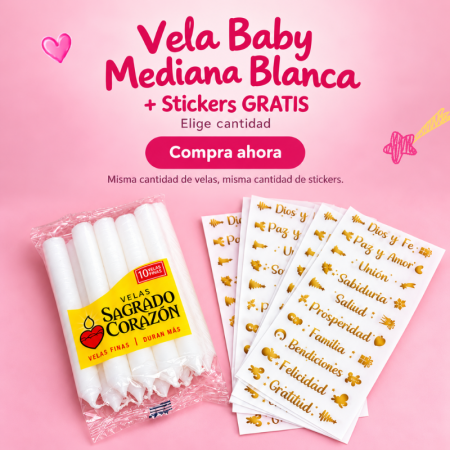 PROMO Vela Baby Mediana Blanca