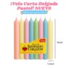 Vela Corta Delgada Pastel x10 ¡NUEVO!