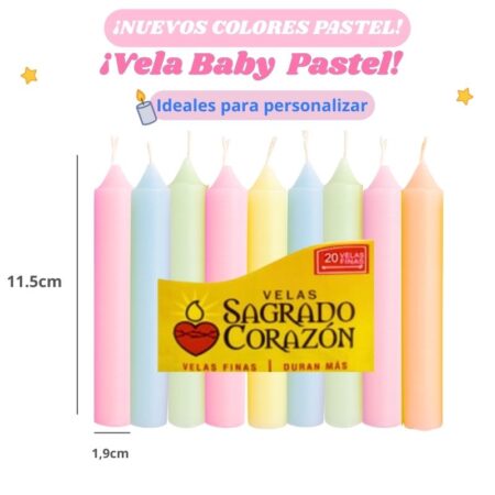 Vela Baby Color Pastel ¡NUEVO!