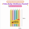 Vela Baby Mediana Color Pastel ¡NUEVO!