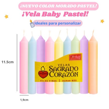 Vela Baby Color Pastel ¡NUEVO!